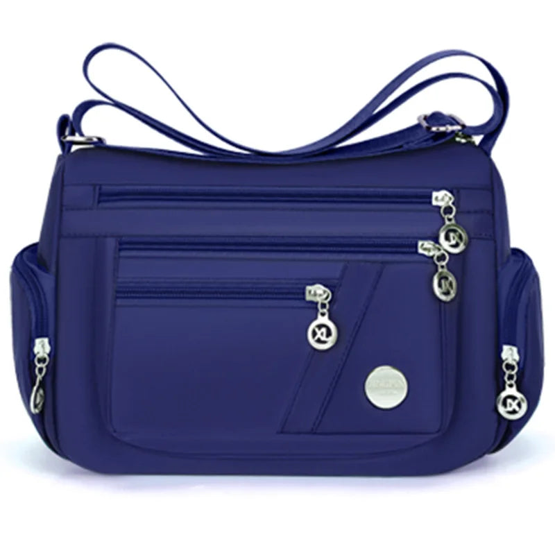 Bandolera de Nylon Multicompartimento con Correa Ajustable