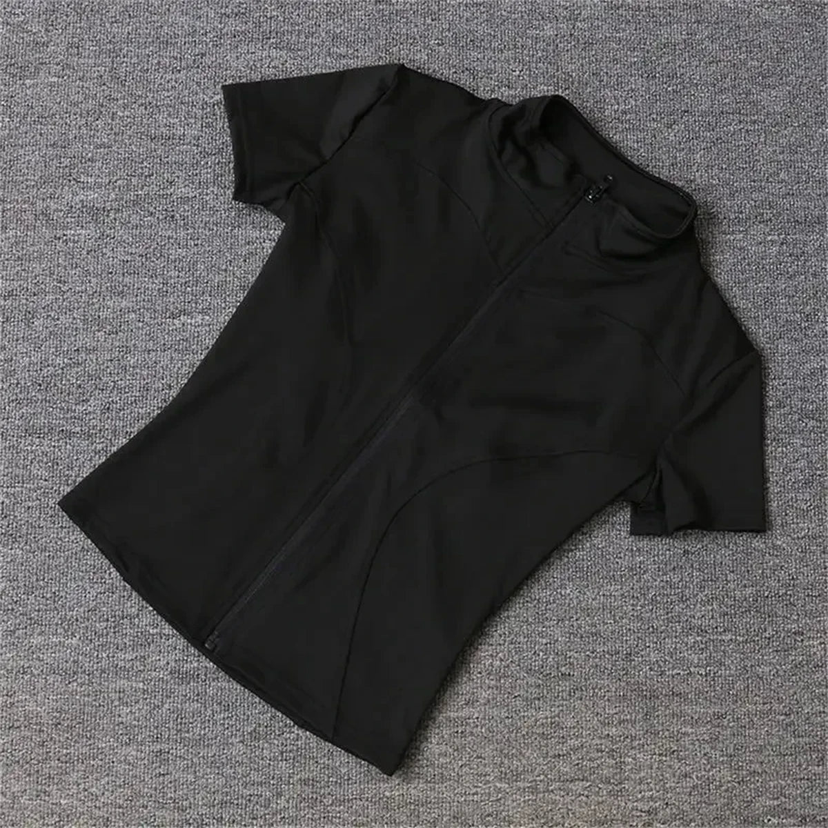 Campera Deportiva Slim de Mujer, Manga Corta con Cierre
