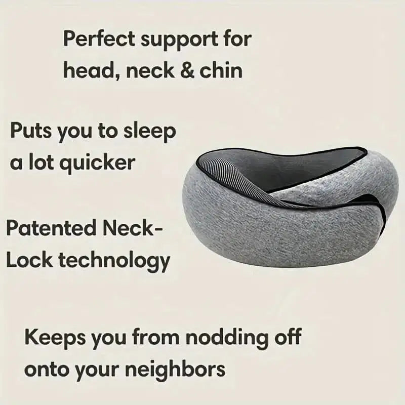 Almohada Cervical de Viaje en U de Espuma Viscoelástica Ajustable