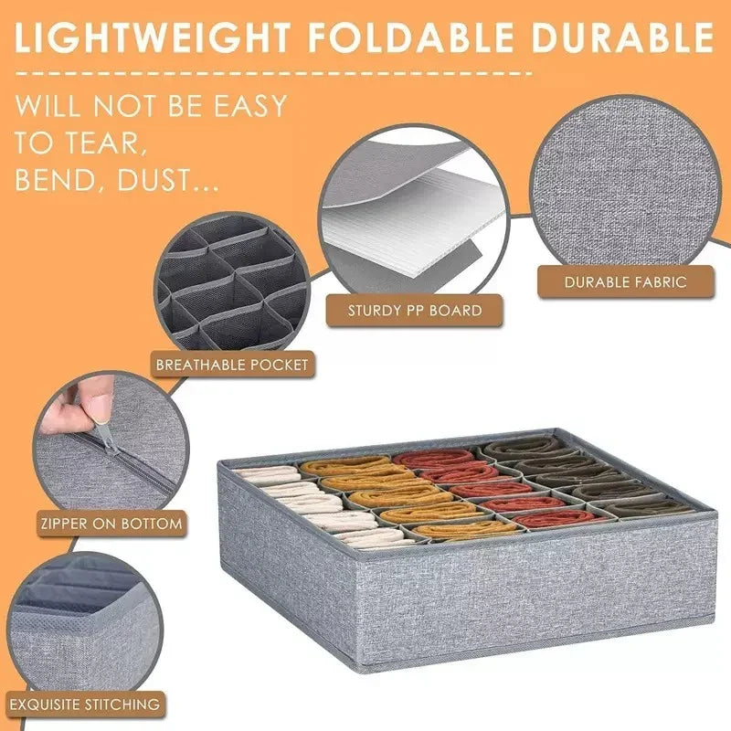 Organizador de Cajones Plegable para Ropa Interior, Medias y Corpiños