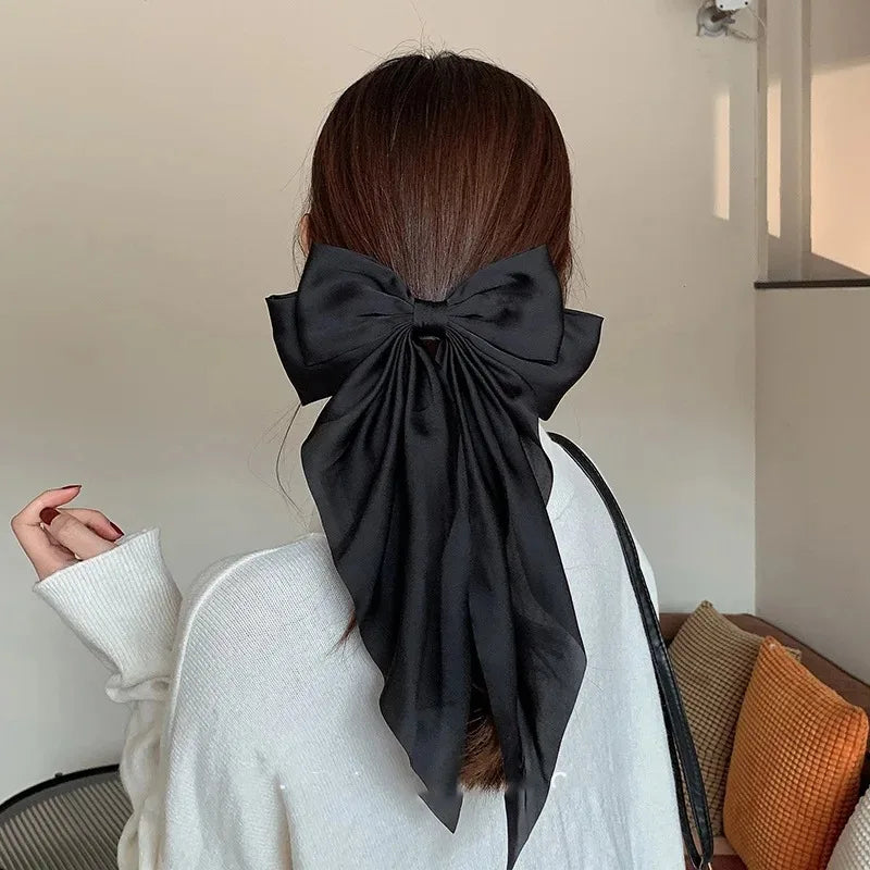 Hebilla Francesa con Moño de Satén y Cinta Larga para Mujer