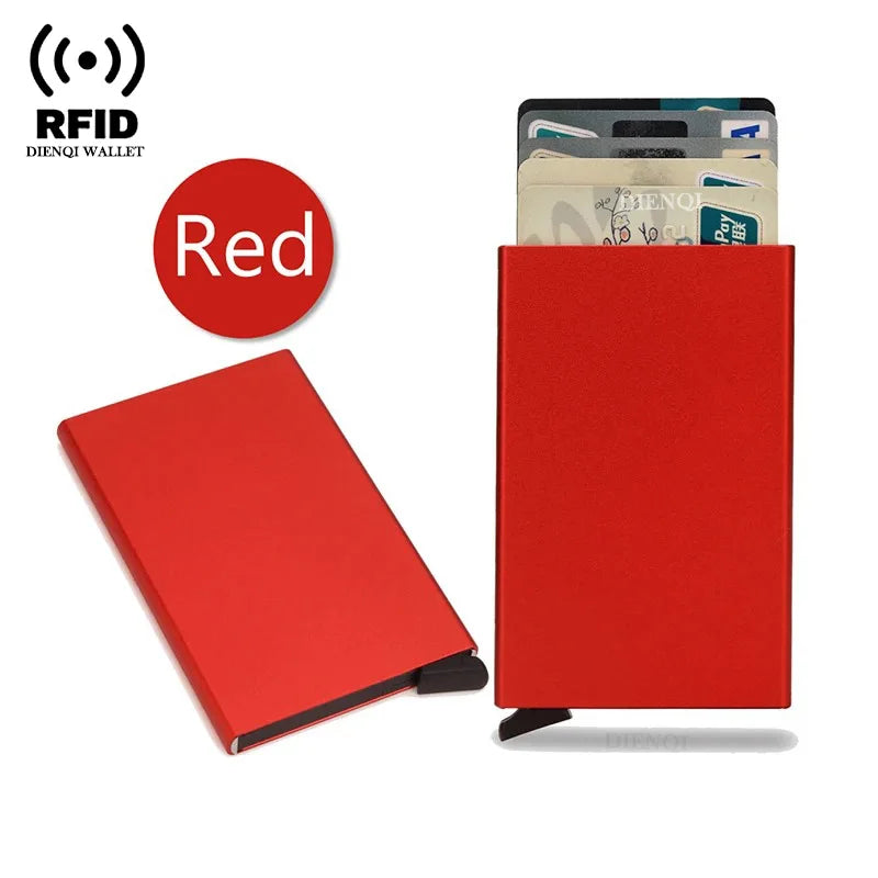 Tarjetero RFID de Metal Ultra Fino con Apertura Pop Up