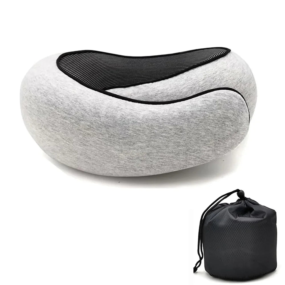 Almohada Cervical de Viaje en U de Espuma Viscoelástica Ajustable