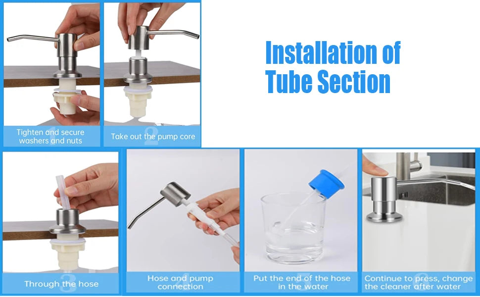 Dispenser de Jabón Líquido para Pileta de Cocina con Kit de Extensión
