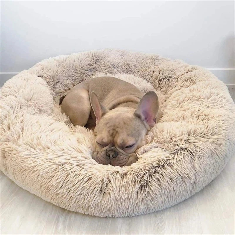 Cama Redonda de Peluche Suave para Perros y Gatos, 6 Tamaños