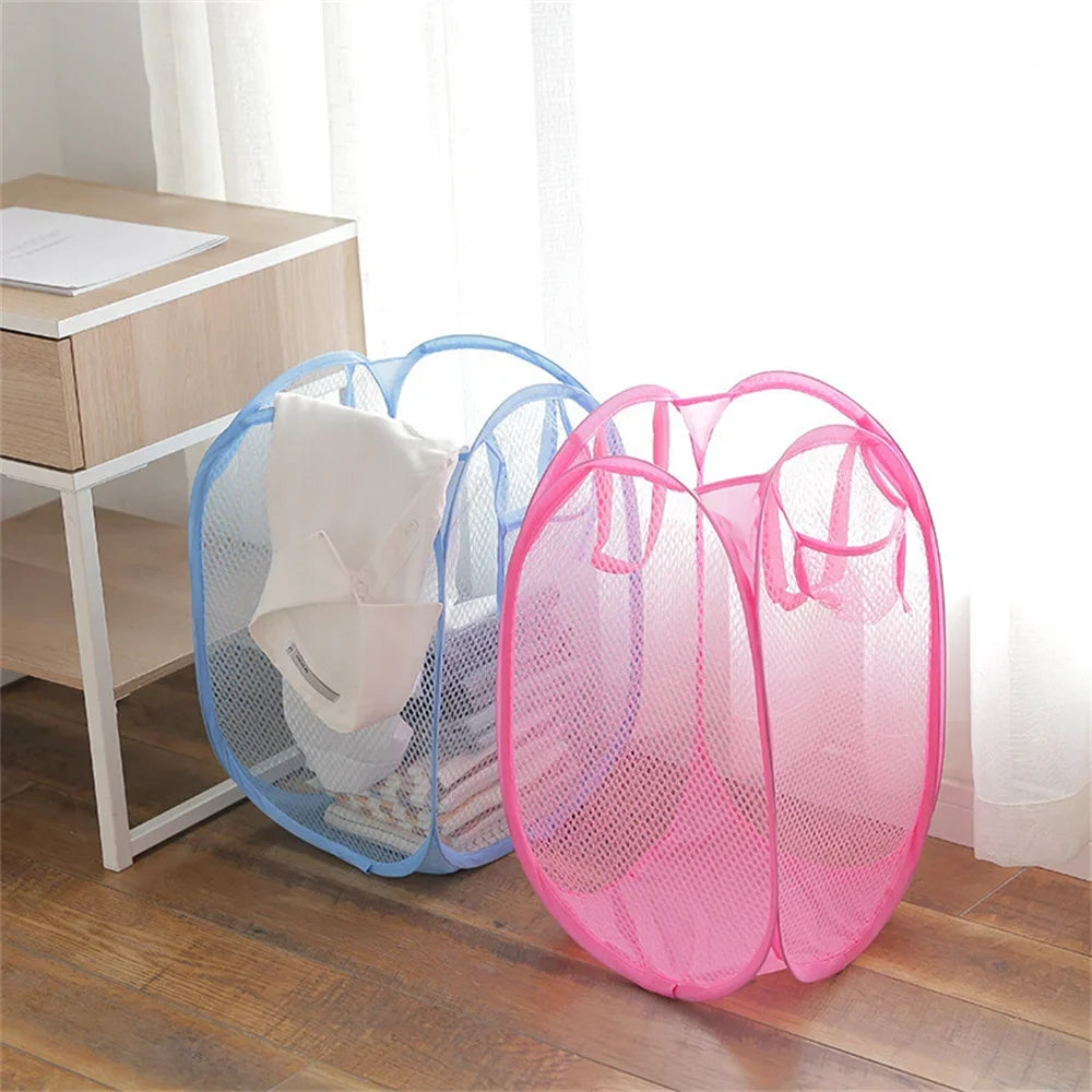 Canasto Plegable para Ropa Sucia con Funda de Malla